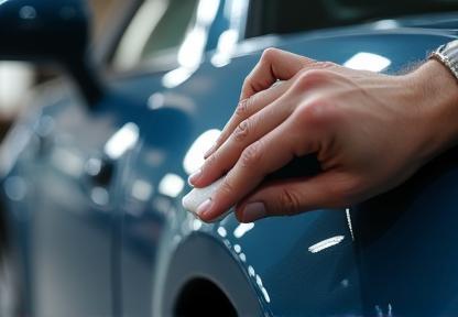 Applying ceramic coating to car paint with a sponge